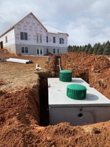 Septic system installation on new build