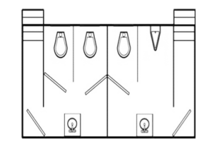 Layout of a restroom trailer