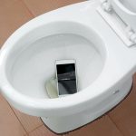 Flushing phone down toilet