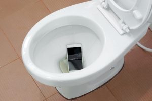 Flushing phone down toilet