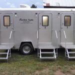 Outdoor restroom trailer for wedding